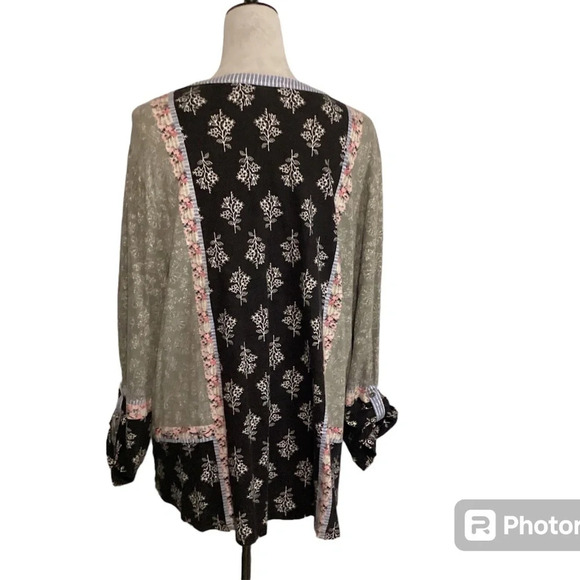 Style & co blouse womens SZ 3X Henley pullover cottagecore bohemian - Picture 7 of 11